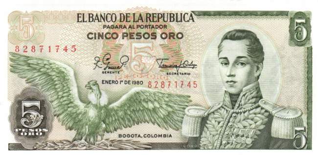 5 Pesos 1.1.1980